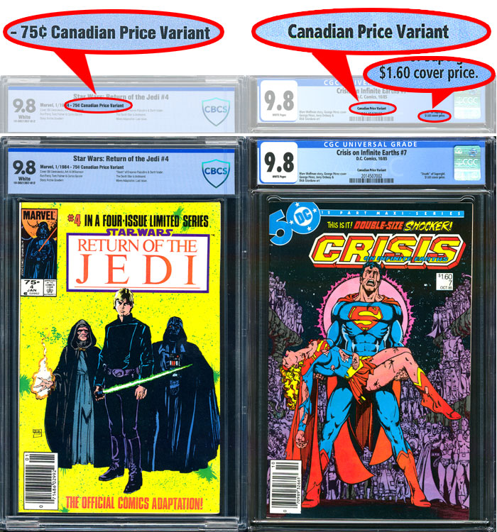 Canadian Price Variant Comics: Labeling
