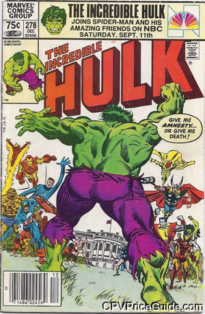 Incredible Hulk #278 75¢ Canadian Price Variant Comic Book Picture