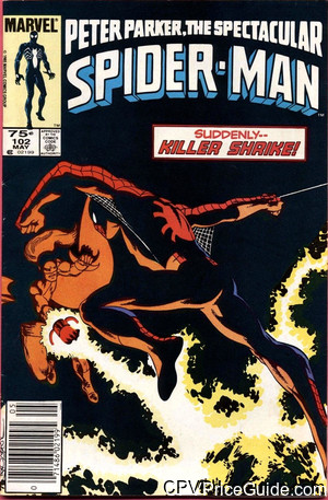Spectacular Spider-Man #102 75¢ CPV Comic Book Picture