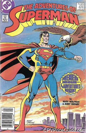 Adventures of Superman #424 $1.00 Canadian Price Variant Comic Book Picture