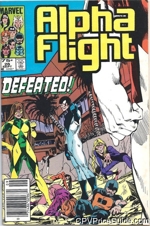 Alpha Flight #26 75¢ Canadian Price Variant Comic Book Picture