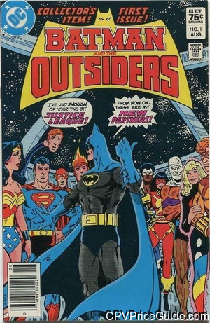 Batman and the Outsiders #1 75¢ Canadian Price Variant Comic Book Picture