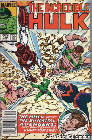 Incredible Hulk #316 95¢ CPV Comic Book Picture