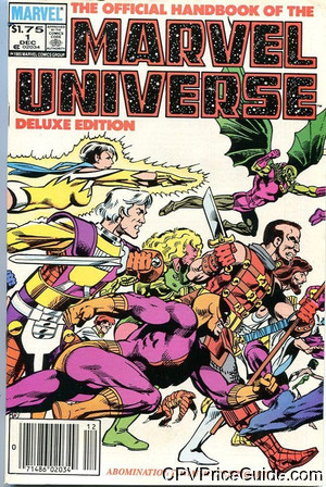 Official Handbook of the Marvel Universe Vol 2 #1 $1.75 Canadian Price Variant Comic Book Picture