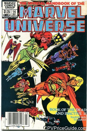 Official Handbook of the Marvel Universe #14 $1.25 Canadian Price Variant Comic Book Picture