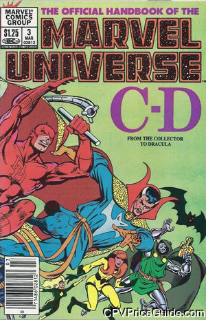 Official Handbook of the Marvel Universe #3 $1.25 CPV Comic Book Picture