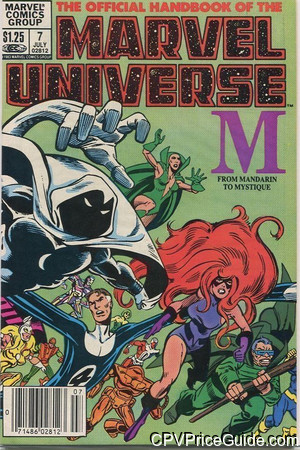 Official Handbook of the Marvel Universe #7 $1.25 CPV Comic Book Picture