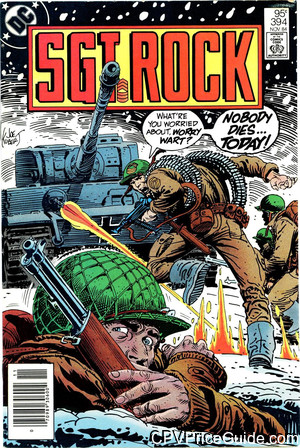 Sgt. Rock #394 95¢ CPV Comic Book Picture