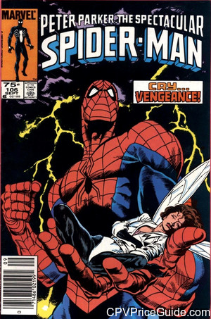 Spectacular Spider-Man #106 75¢ CPV Comic Book Picture