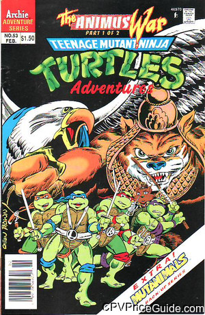 Teenage Mutant Ninja Turtles Adventures #53 $1.50 Canadian Price Variant Comic Book Picture