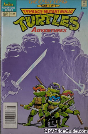Teenage Mutant Ninja Turtles Adventures #71 $1.65 Canadian Price Variant Comic Book Picture
