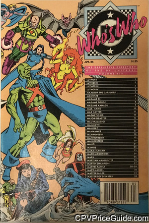 Who's Who: The Definitive Directory of the DC Universe #14 $1.35 Canadian Price Variant Comic Book Picture